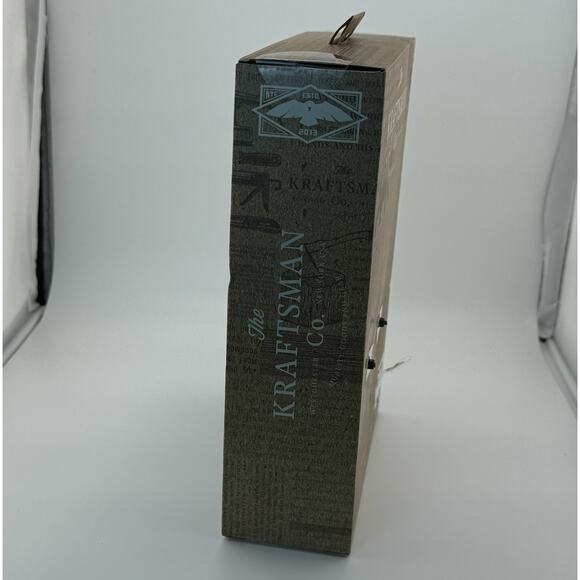 NWT Gift Present Christmas Stag Cabin Winter The Kraftsman Co Brass Bottle Open - Picture 6 of 10